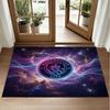 Manchester City Design Crystal Velvet Rug Soft Decorative Mat for Bedroom Entrance