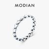 Modian Classic Vintage Heart To Heart Ring 100% 925 Silver Stackable Simple Finger Rings For Women Fine Jewelry Anillo