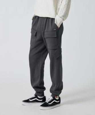 HYPERREET Double Fleece Cargo Jogger Pants [Charcoal]_Hf4Tp069