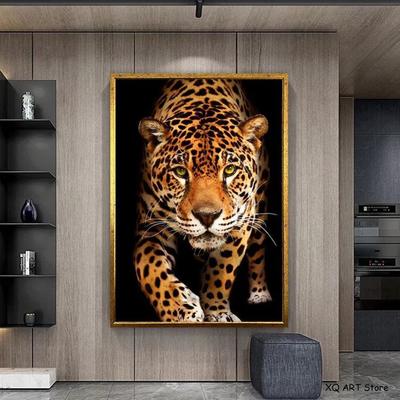 Moderne Coole Leopard Poster Leinwandgemälde Drucke Wandkunst Tier HD Bilder Für Wohnzimmer Heimbüro Dekoration Rahmenlos