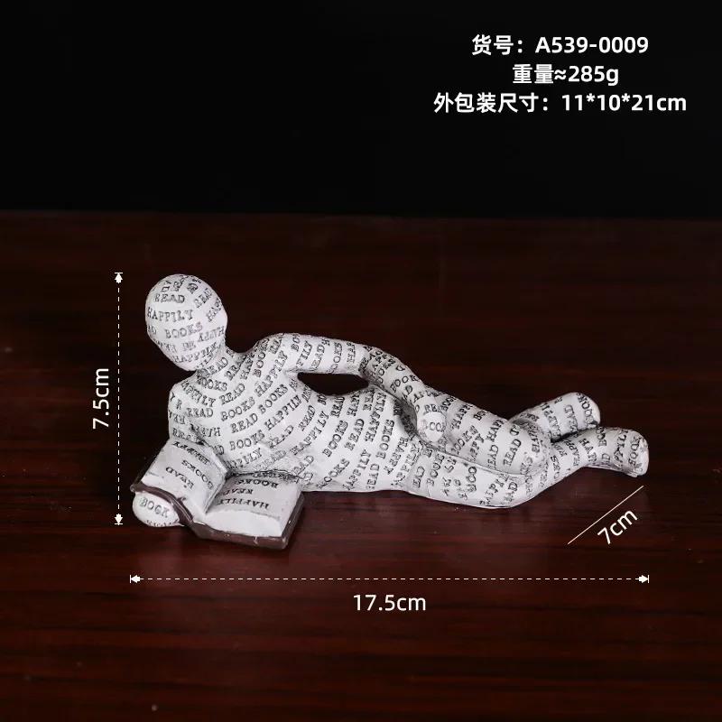 Creative Reading Book Pulp Woman Thinker Statue Decor Art Design Home Decor Accessories Modern Ornament Figurine Collectible