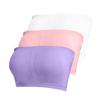 Women's Double Layer Strapless Bandeau Top with Removable Pads - One-Shoulder Bustier Style Invisible Underwear