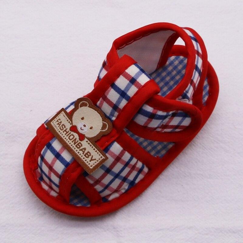 Summer Baby Boy Girl Bear Pattern Hollow Sandals Cotton Infant Toddler Soft Sole Shoes First Walker