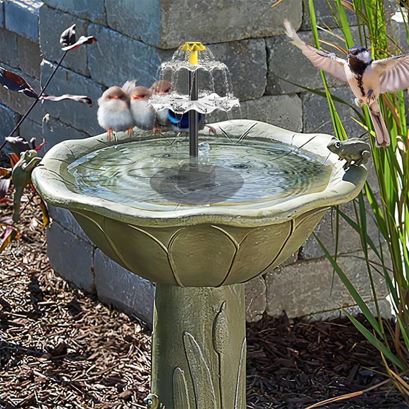 3 Tiered Water Fountain with Solar Panel Solar Bird Bath Fountain Decorative Fountain Multifunction for Courtyard Patio Balcony