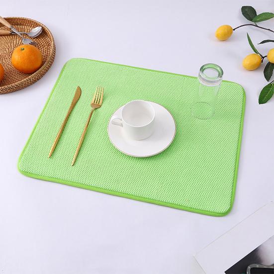 Yousheng Microfiber Drying Mat Super Absorbent Quick-Dry Dish Drying Pad for Kitchen Countertop Heat Resistant Dining Table Mat for Pots Pans Cups