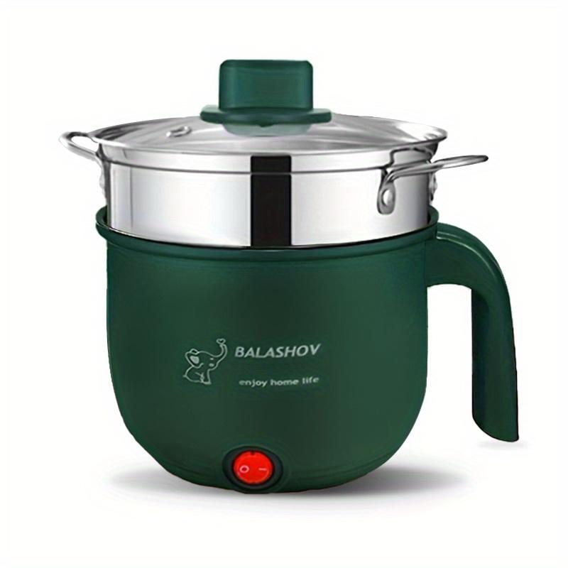 Mini plat à réchaud électrique portable pour 1 à 3 personnes, poêle à frire électrique antiadhésive multifonctionnelle, pot de nouilles Lamian utilisé pour la friture/le ragoût/la cuisson à la vapeur.