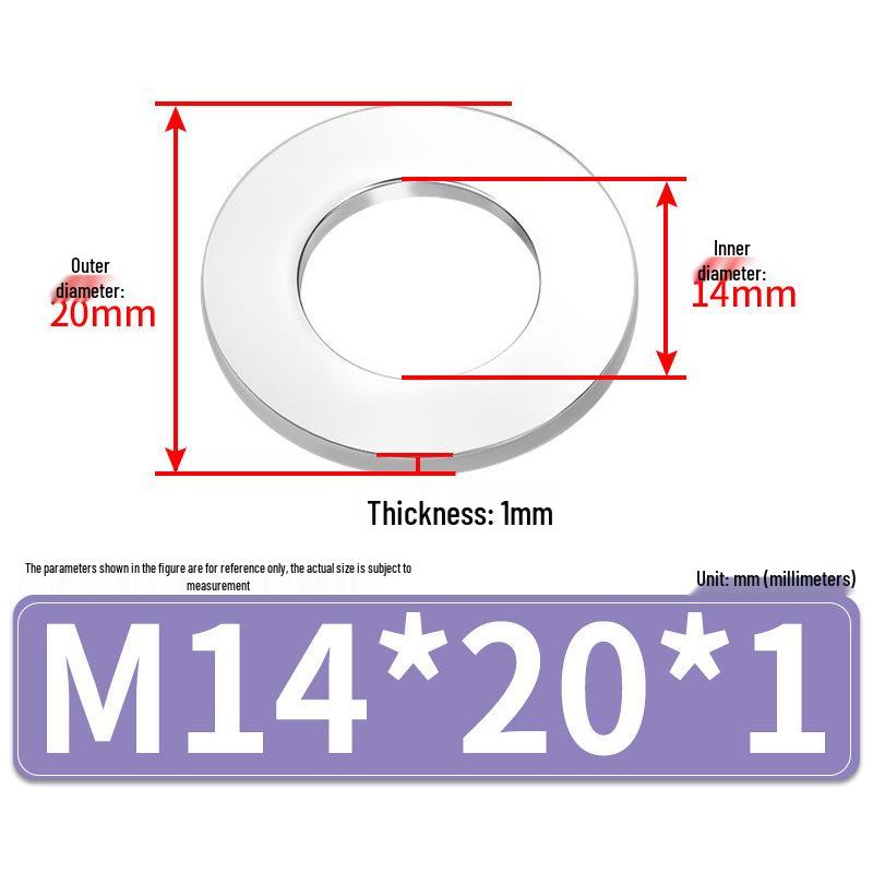 Jin Juntai Thick & Thin Stainless Steel Flat Washer, Round M10-M36