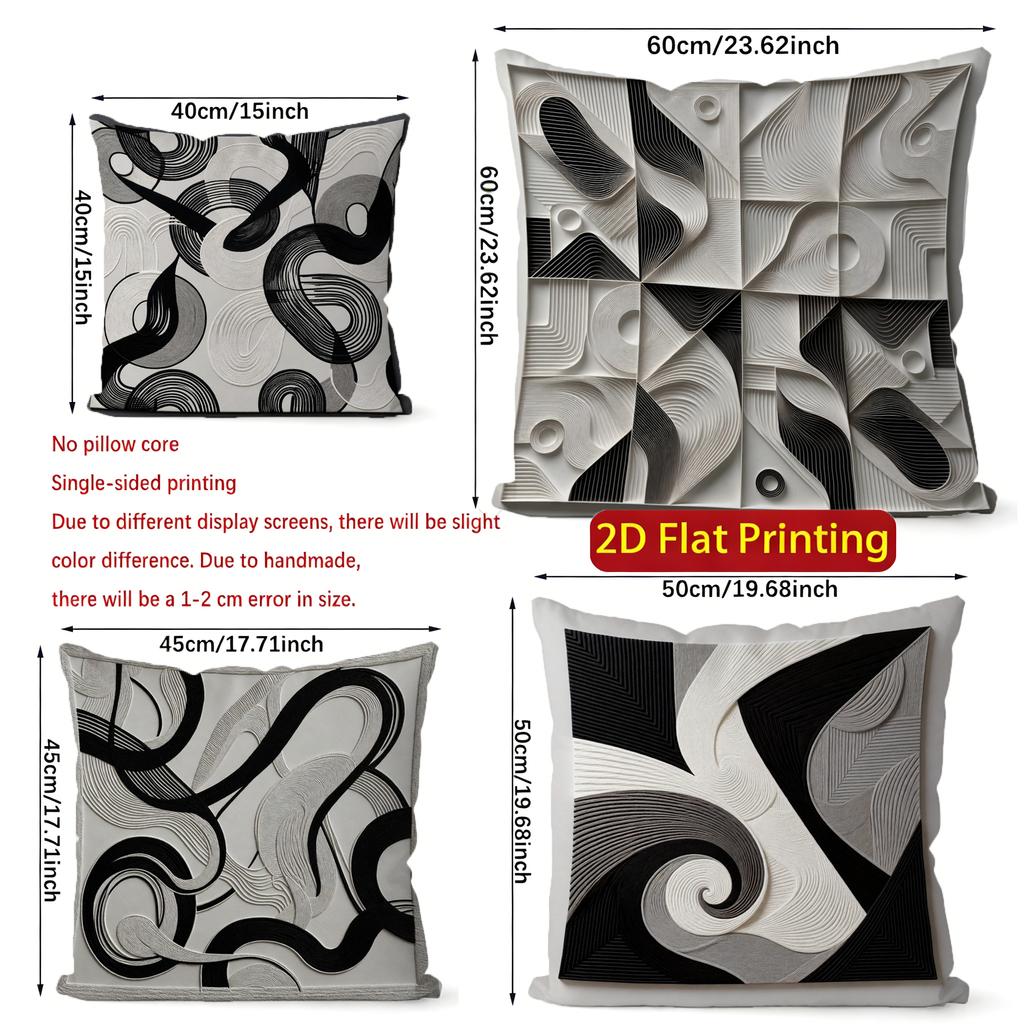 2D Modern Geometric Abstract Pattern Cushion Covers Pattern Cushion Cover Suitable For Sofa Bedroom Car Pillow Cover