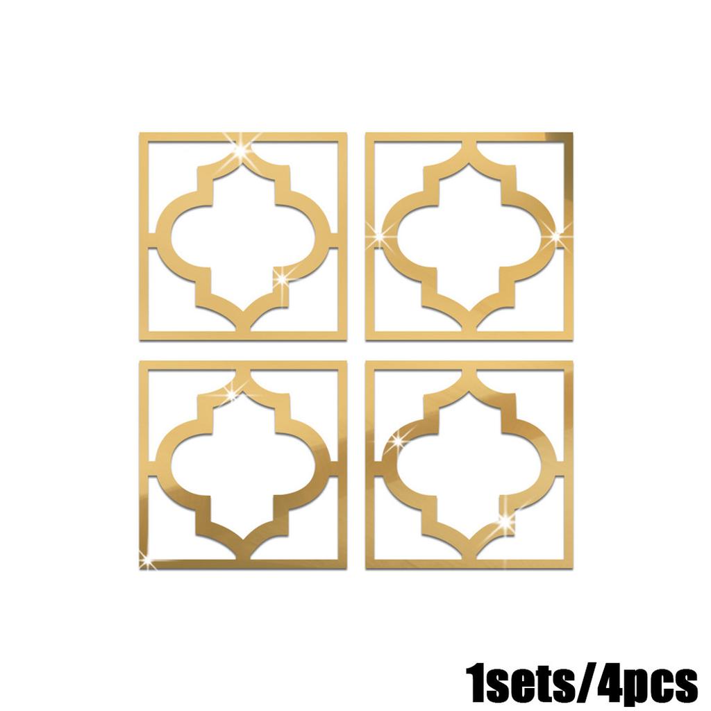 Decor Wall Stickers Frame Home Mirror Removable Wall Sticker 20*20*0.1cm 4PCS Art Bedroom Corner DIY Wall Decals