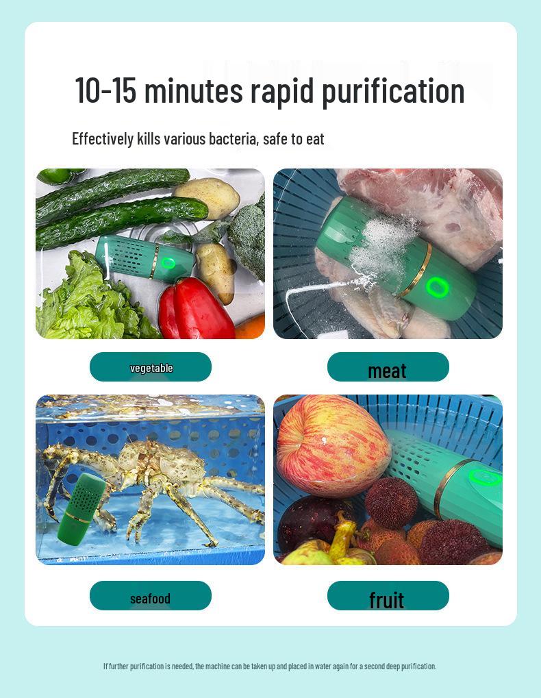 Automatic Wireless Fruit & Vegetable Washer: Portable Capsule for Pesticide and Residue Removal, Sterilization, and Disinfection
