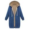 Felpa da donna in pile con cappuccio aperto con cerniera Cappotto lungo Giacca Top Outwear