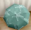 Oceanic Starfish Pattern Outdoor Automatic Umbrella Compact 8-Rib Design Foldable Design Durable Everyday Carry Umbrella Stylish Accessory