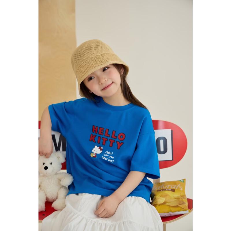 Chenchenma Girls' Kitty Print Modal Cotton T-Shirt