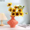 Creative Frosted Wrinkle Ceramic Vase Artificial Floral Decorative Flower Pots Desk Decoration Flowers Arrangement Modern Decor