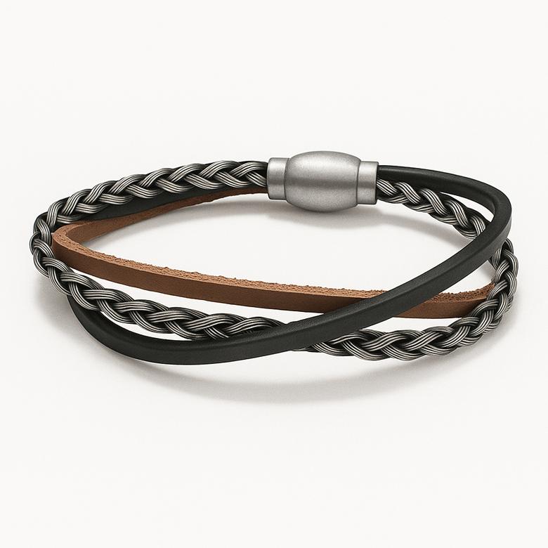 Mark-4 Layered Leather Bracelet (3T3C)