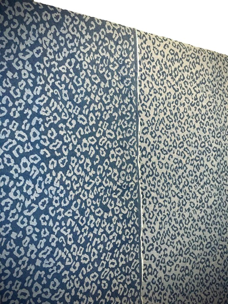 Designed Denim Thin Cloth Cotton for Denim Handmade Fabric, Fabric, Scraps, Denim, Scraps, Fabric, Crafts, Remakes, (Leopard Print, Center)