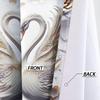 2pcs White Swan Print Blackout Curtains Thermal Insulation Multiple Sizesr Living Room Bedroom Decoration Machine Washable