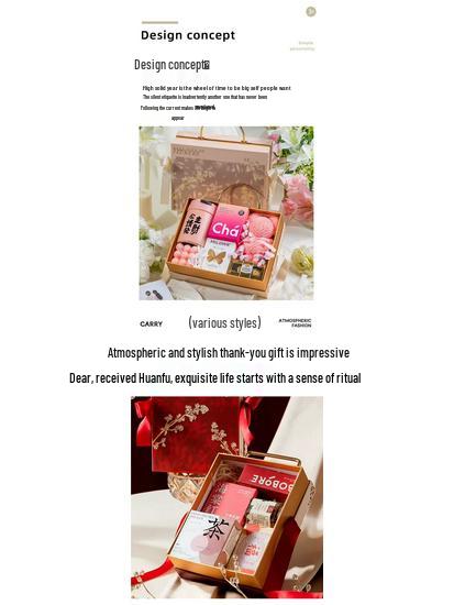 Luxurious European-Style Chinese Wedding Candy Gift Box with Hot Stamped Metal Handle