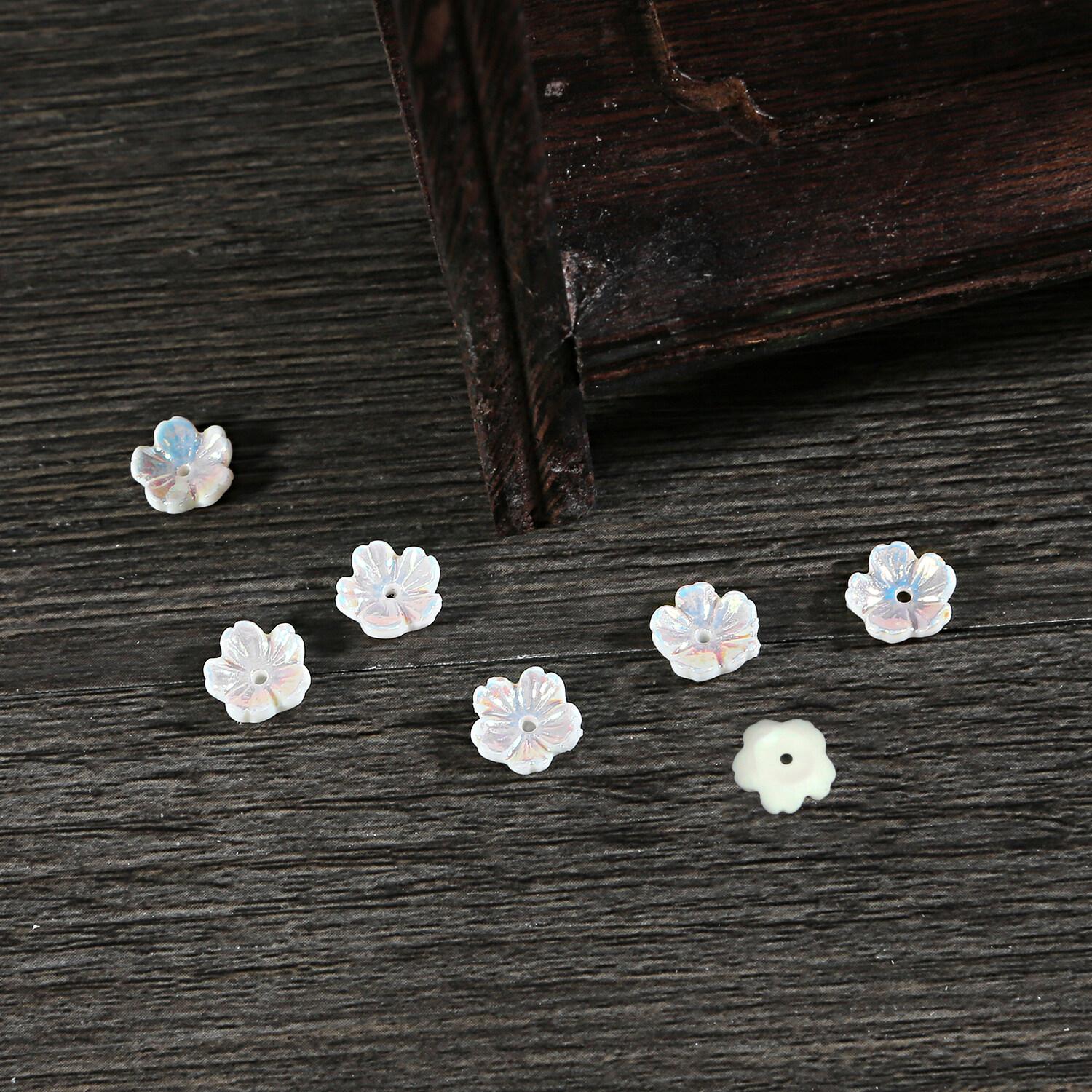

1000pcs/Bag Flower Resin Imitation Shell Acrylic Beads Mounted Movable Type For Jewelry Making Handmade Crafts Accessories бежевый