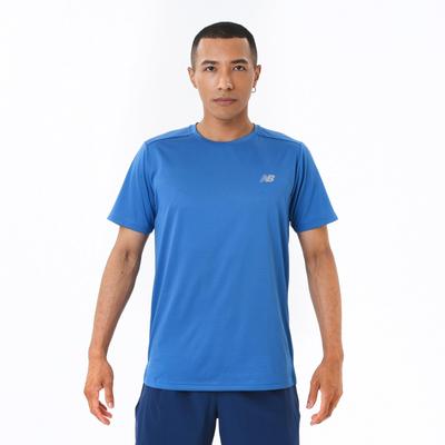 Short Sleeve Sport Essentials Run Short Sleeve Dry Quick Drying BEU [New Balance] T-Shirt T-Shirt (MT41222) Men's (Blue Agate)