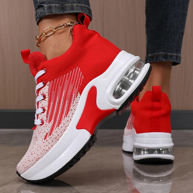 Women'S Casual Mesh Sports Shoes, Thick Soled Breathable Platform Shoes, Women'S Tennis Shoes  New Promotion, Fast Delivery