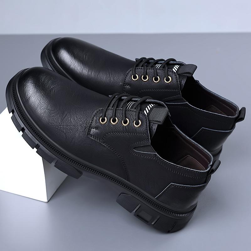 

2025 four-season tooling shoes men s business leather shoes men s casual driving shoes soft-soled shoes 44 чорний