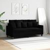 2 Seater Sofa Black 140 Cm Fabric