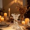 Hoher Glas-Kerzenhalter Vintage Tisch-Kerzenhalter Esszimmer