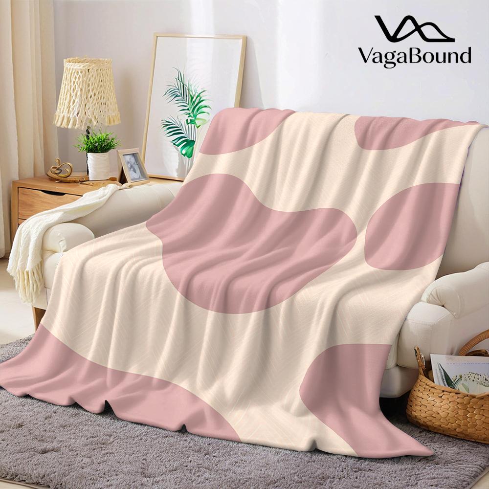 Blush Wave Texture Flannel Blanket Warm Soft Halloween Christmas Couch Warm Cozy Decorative Decor Gift for All Season