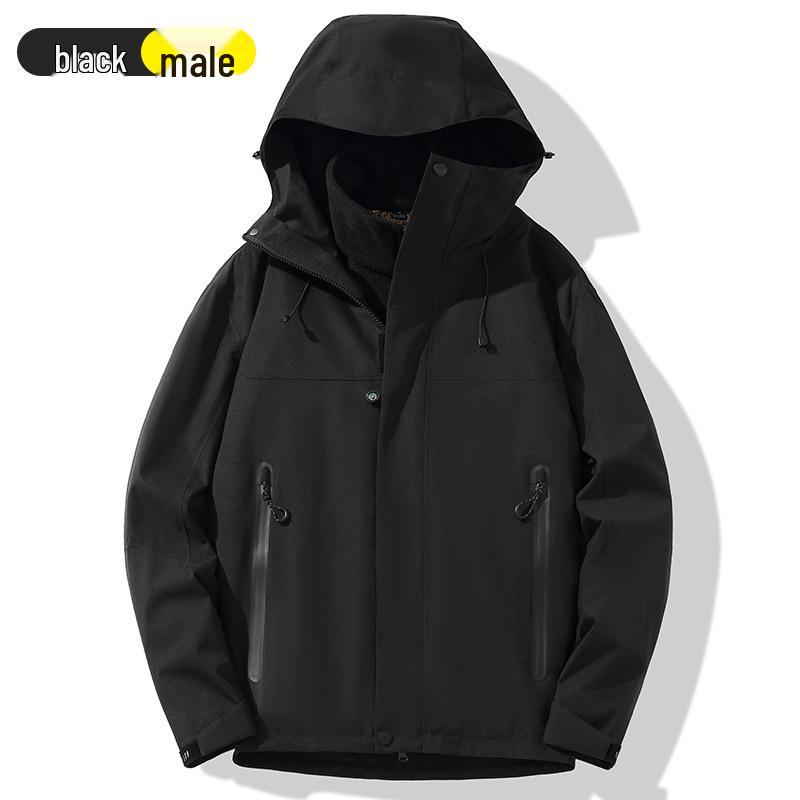 Men's & Women's Three-in-One Hooded Graphene Fleece Windbreaker - Windproof & Waterproof Jacket Set