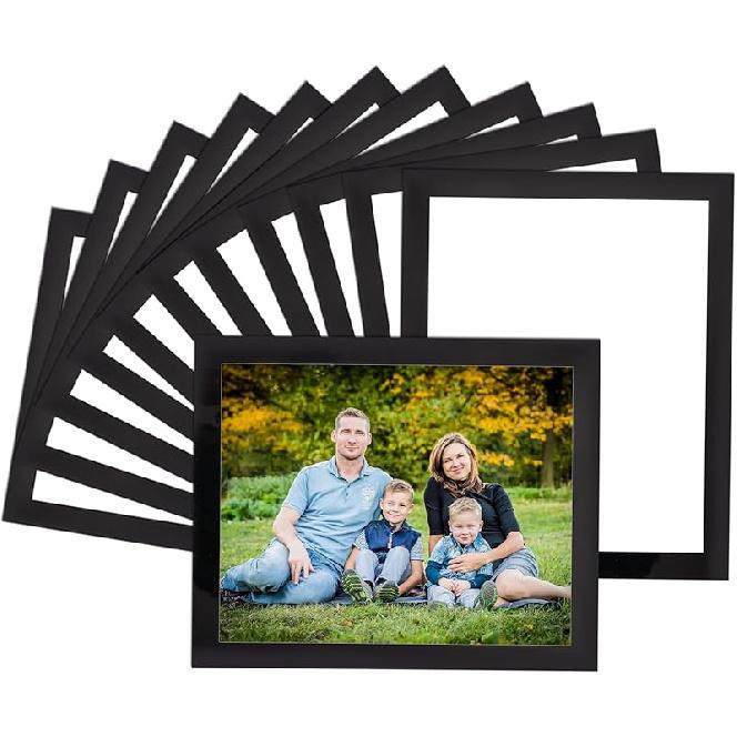 Magnetic Picture Frames with Black Border(4"X6",10 Pack),Magnet Photo Frame Pockets/Postcard Holder,Decorations for