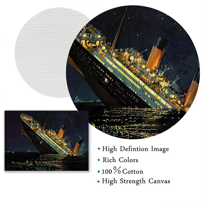 Das Boot in Titanic Schiff Schiffswrack Klassischer Film Leinwandmalerei Poster und Druck Wandkunst Bild für Wohnzimmer Heimdekor