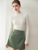 Women's 100% Pure Cashmere Striped Slim Fit Half-High Neck Sweater, Warm Autumn & Winter Knit Base Layer