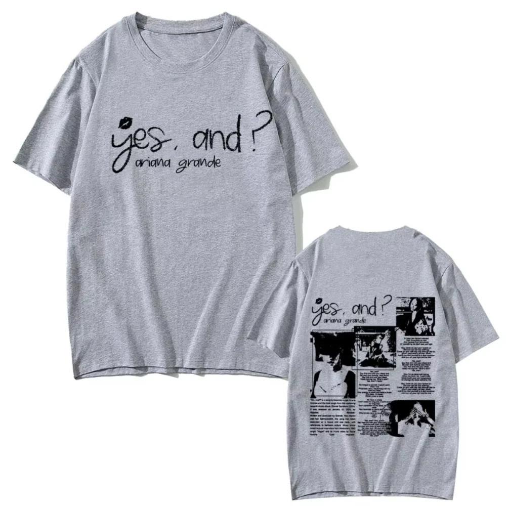 2026 Yes and Ariana Grande Singer Music Graphic T-shirt Men's Women Hip Hop Casual T Shirts Unisex Fashion Oversized Cotton Tees