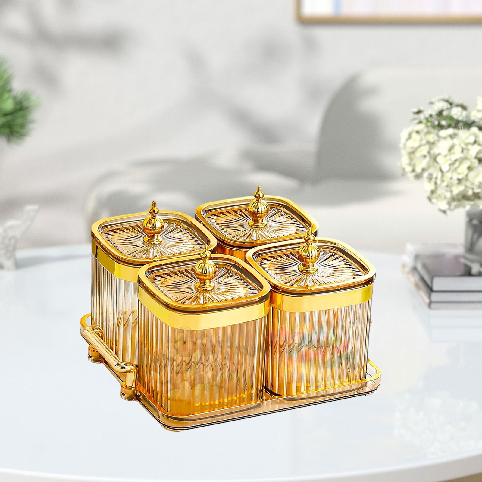 

Divided Serving Platter Dried Fruit Snack Tray Berries Container Candy Organizer with Lid for Home and Office