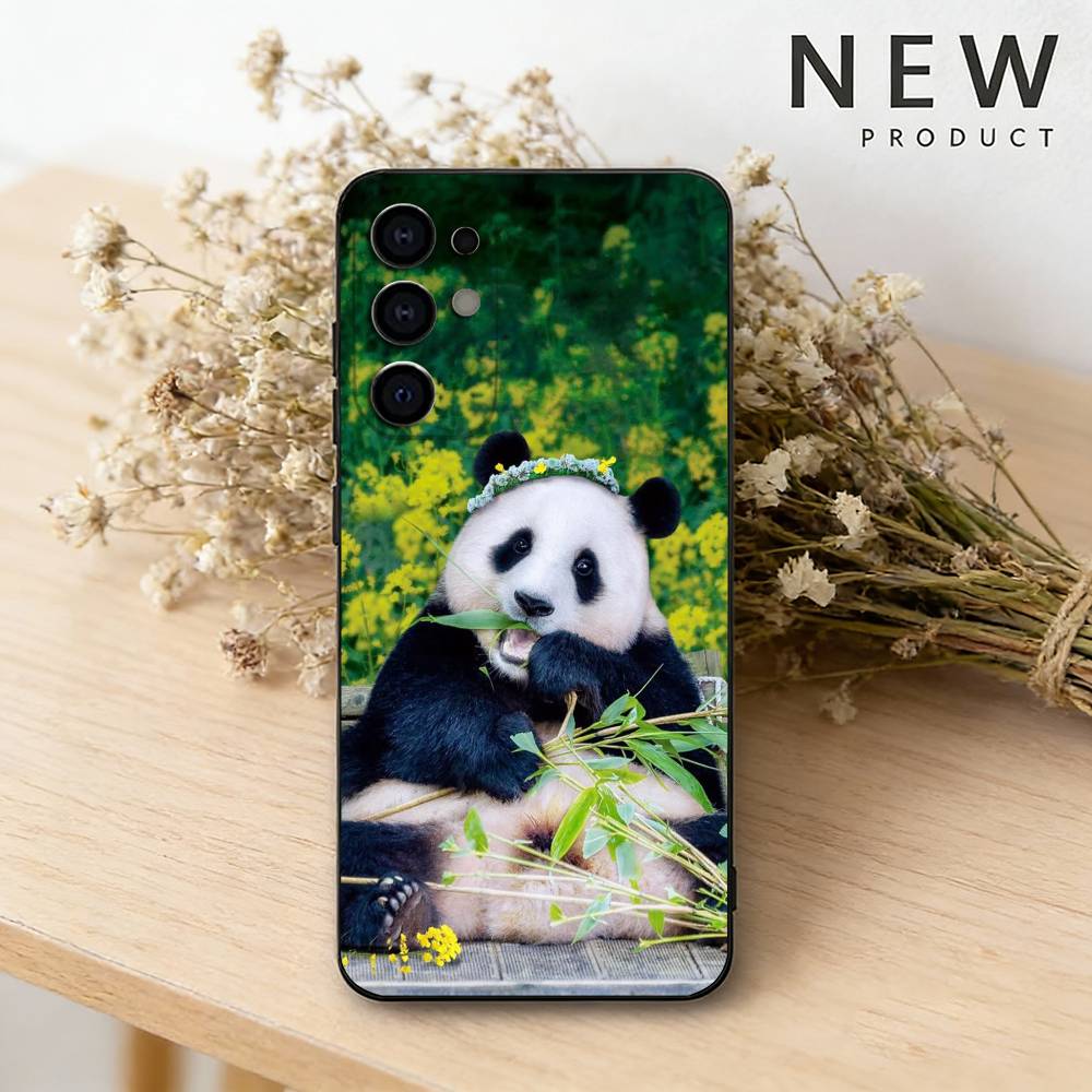 fubao panda Phone Case For Samsung S26,25,24,23,22,21,20,30,Ultra,Plus,Fe,Lite Black Shell Samsung S20ULTRA5G