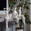 3 szt. Rzeźba do czytania z żywicy, Statua siedzącego myśliciela, Abstrakcyjna figurka kobiety na półkę na książki do domu, biura, salonu, półki, dekoracja biurka