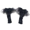 Black Mesh Socks For Women Elegant Ruffle Frilly Dress Socks Hollowout Fishnet Rhombus Patterned Ankle Socks Hosiery