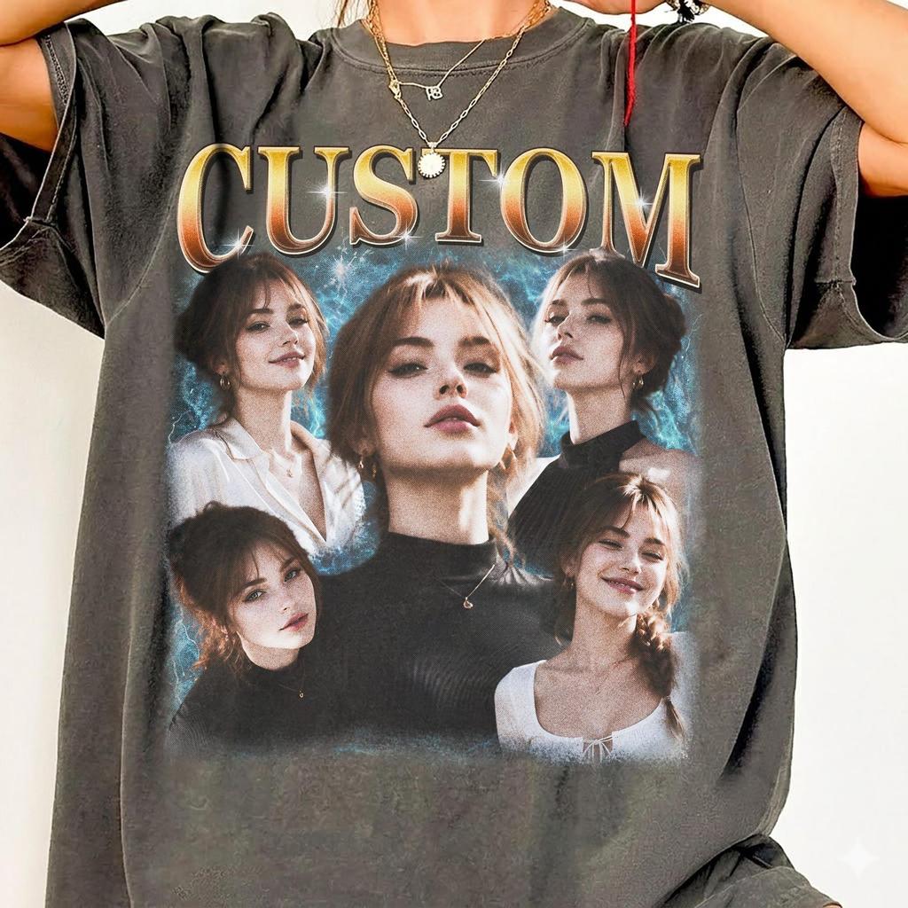 Custom Photo Collage T-Shirt, Personalized Couple Tee, Comfort Colors Style