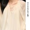 ELLASSAY Women's Minimalist Lyocell V-Neck Pullover Blouse