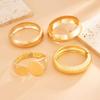 IngeSight.Z 4Style Punk Exaggerated Wide Cuff Bangle Women Vintage Irregular Geometric Glossy Gold Color Spring Bracelet Jewelry