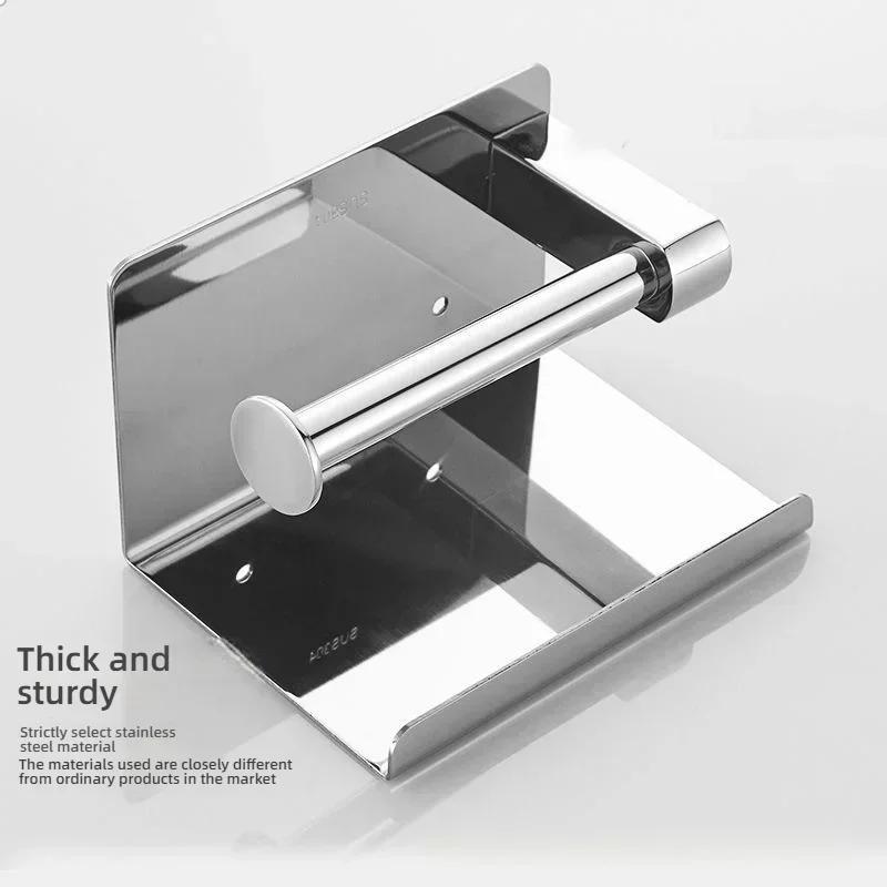 Stainless Steel Bathroom Paper Holder Toilet Roll Holder No Drilling Wall Mount WC Paper Phone Holders Home Paper Towel Holder