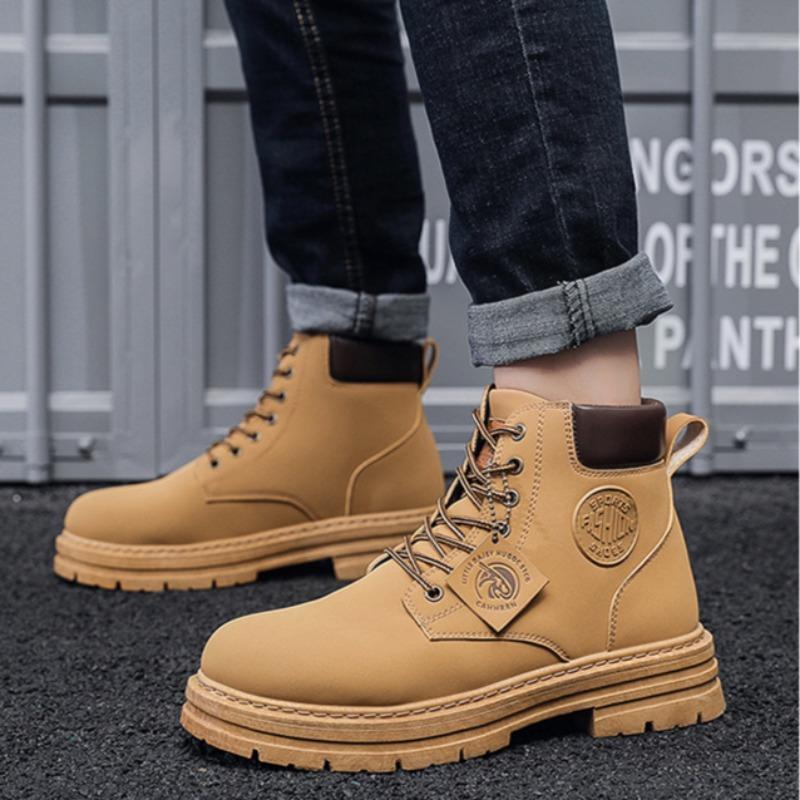 Móda Podzimní Pánské Vysoké Top Ležérní Boty Vodotěsné Protiskluzové Venkovní Kotníkové Boty Pracovní Boty Pohodlné Motocyklové Boty Botas Hombre