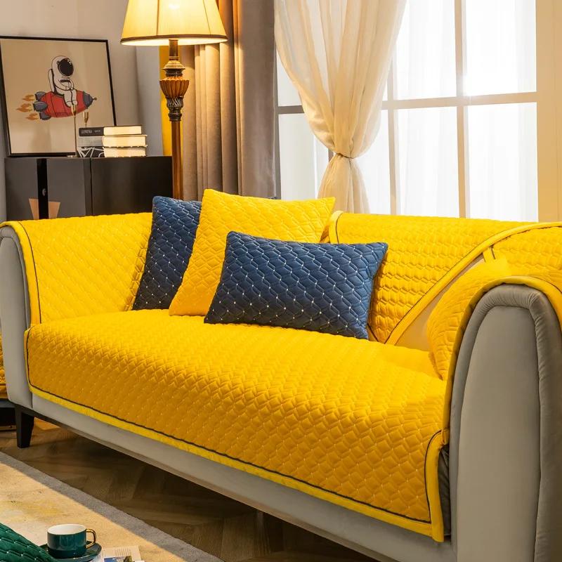 

Чехлы для диванов для гостиной, плюшевые чехлы для диванов, зимние бархатные толстые нескользящие сезонные чехлы, высококачественные чехлы для диванов, полотенца 70x70cm 1pcs