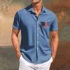 Independence Day Printed Men's Casual Short-sleeved Shirt for Slimming and Fashionable Men