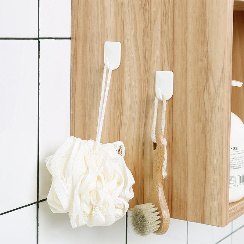 Shape Plastic U Adhesive Hooks Strong Hold Bathroom Kitchen Organization Storage