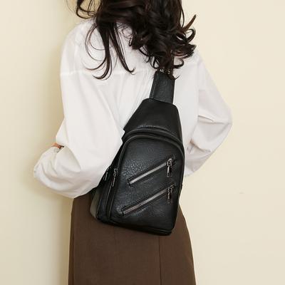 Vielseitige Lässige Tasche Damen Retro Mode PU Brusttasche Damen Schulter Umhängetasche Große Kapazität Leichte Brusttasche