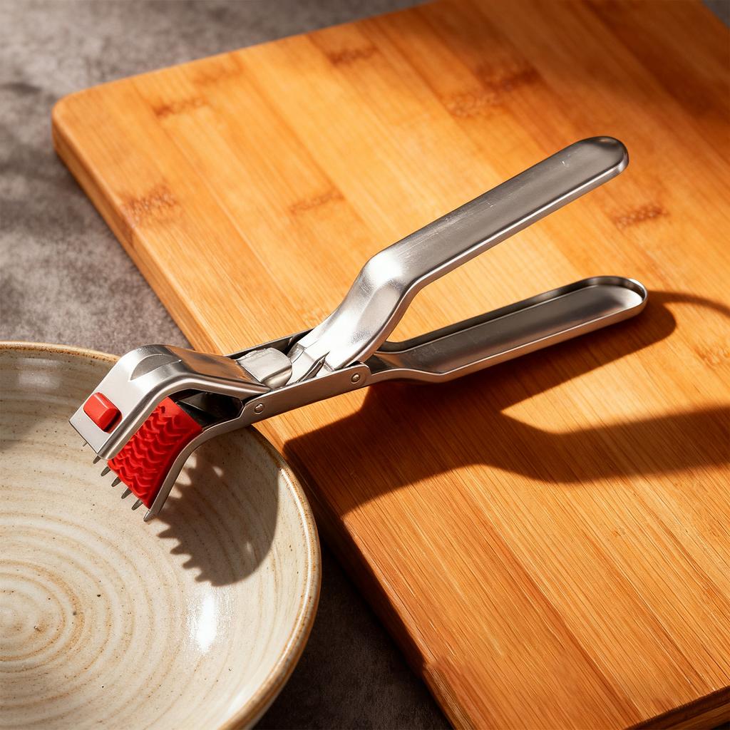 Heat Resistant Kitchen Bowl Tongs with Non-Slip Grip for Plates Dishes Steam Stainless Steel Utensil