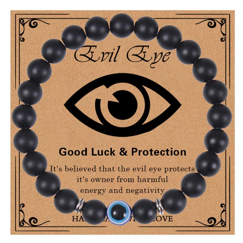 JYL TS Bracelet Men Evil Eye Eye Charm Repels Negativity & Attracts Luck Grindstone гагат