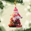 Ornament Moș Crăciun 2D Acrilic Desen Animat Moș Crăciun Ținând Cutie Cadou Ornament pentru Pom de Crăciun pentru Pom de Crăciun Decor de Casă de Sărbători